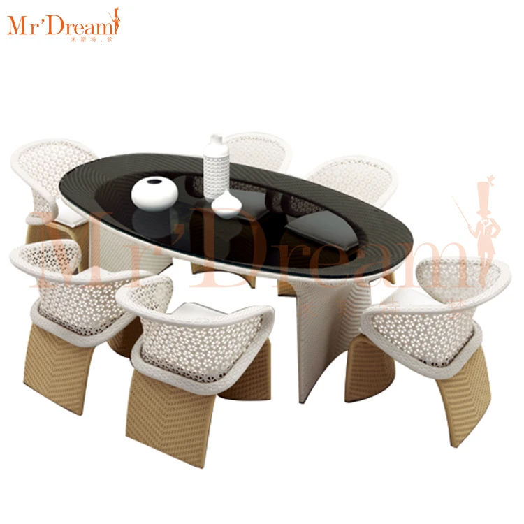 Mr.Dream modern leisure high quality rattan dining furniture garden sets outdoor furniture