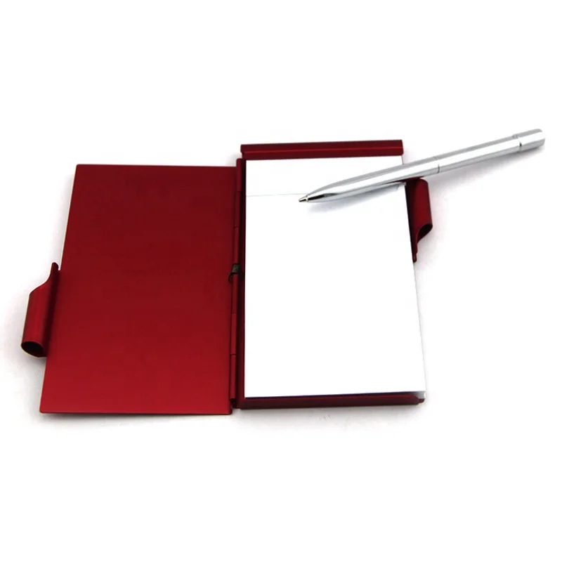Promotional Mini Metal Cover Pocket Notebook With Pen set