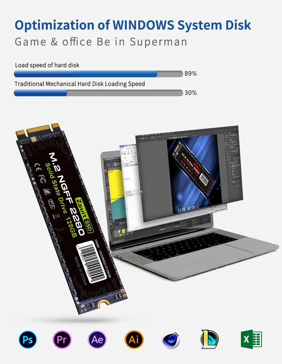 ZSUIT M2 1TB PCIe NVMe 2280MM M.2 SSD Internal Solid State Disk Drive Hard Disk For Laptop Desktop