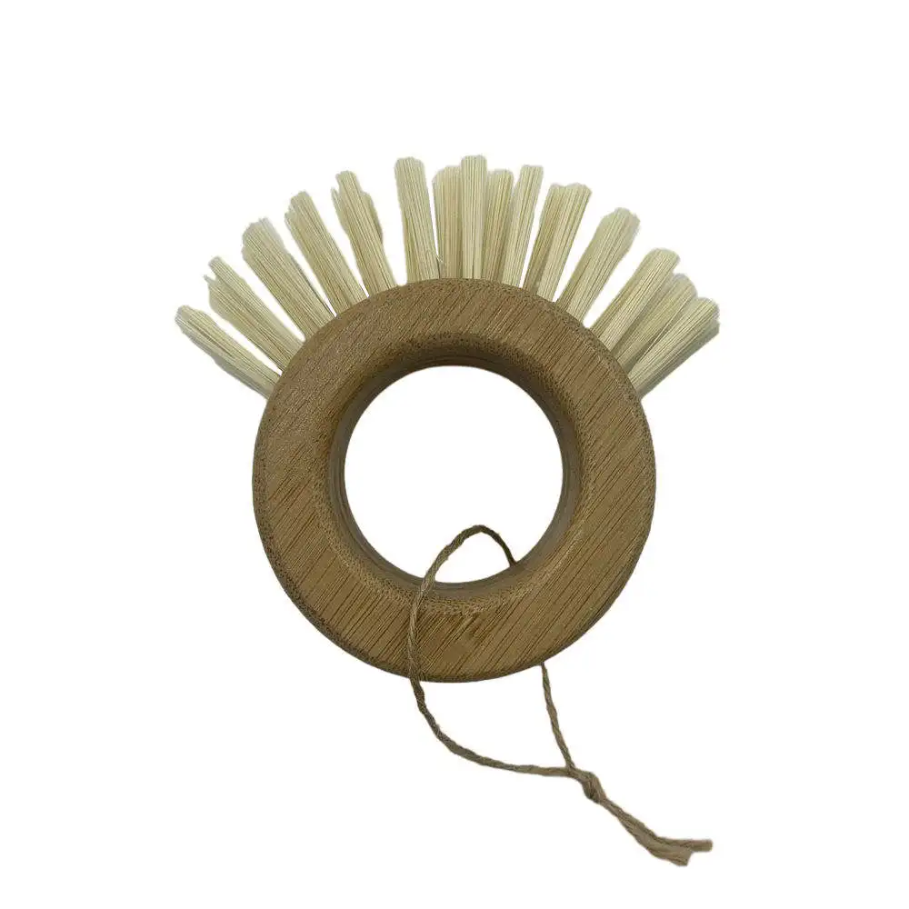 New Product Launch Bamboo Handle Ring Durable Not Moldy Short Handle Round Dish Dishwashing Cleaning Brush