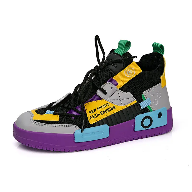 Fashion Classic Anime Shoes Men Hip Hop Shoes Fashion Clunky Sneakers for Men Casual Travel Mens Walking Shoes High Top Sneakers