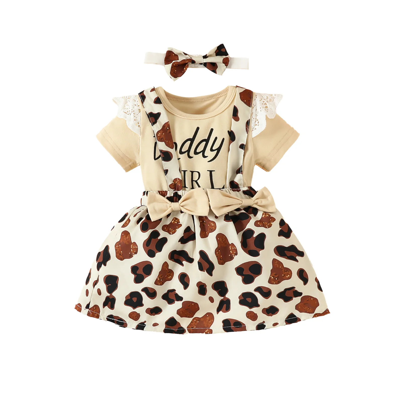 2024 модные детские летние наряды с коротким рукавом комбинезоны леопардовым принтом