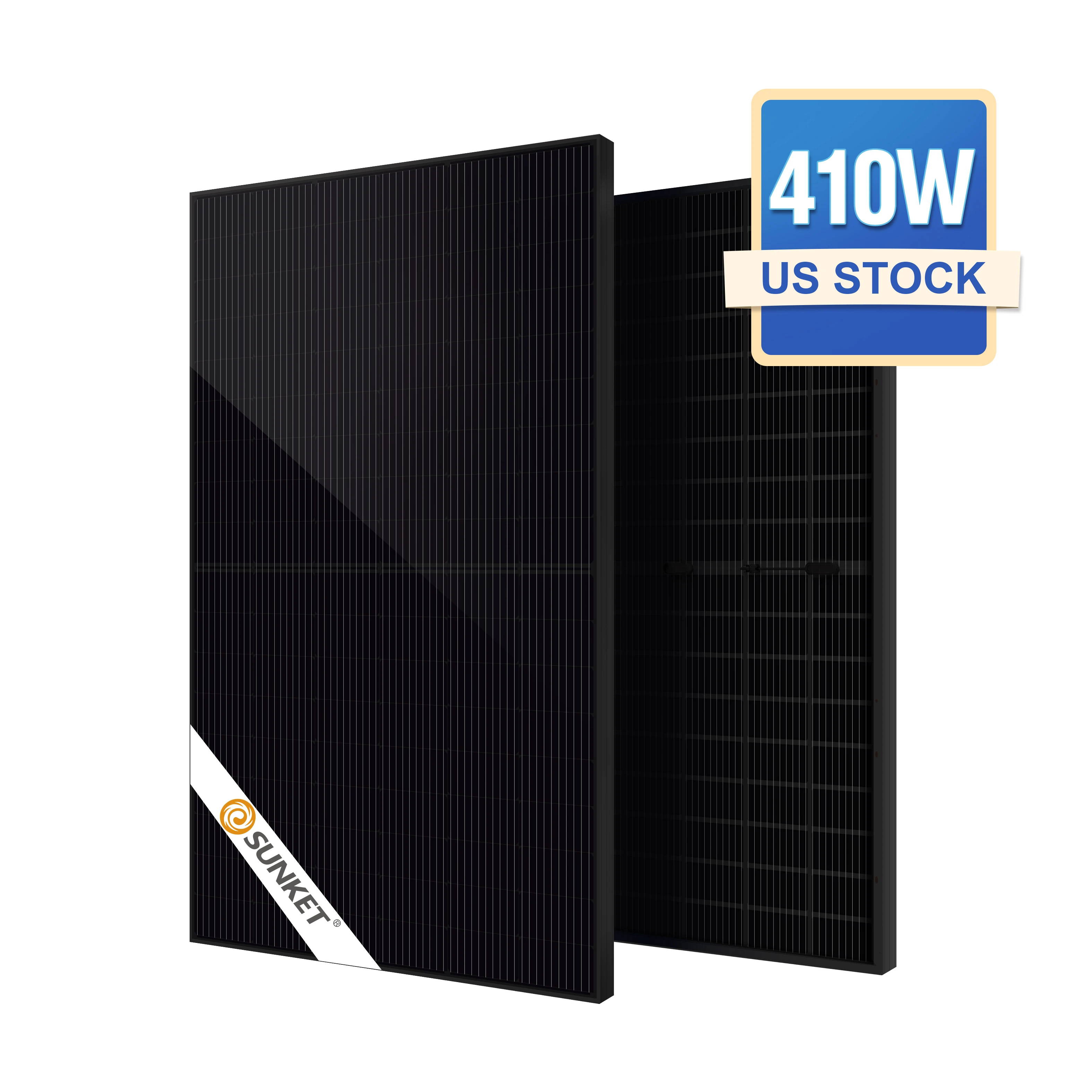 Sunket PERC 410W All-Black Mono Solar Panels 182mm 108cells For residential and Commercial Best Price- in USA Warehouse