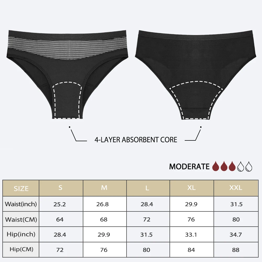 LYNMISS no pfas femme culotte menstruelle bio mid-rise periode pant bambou menstrual panties