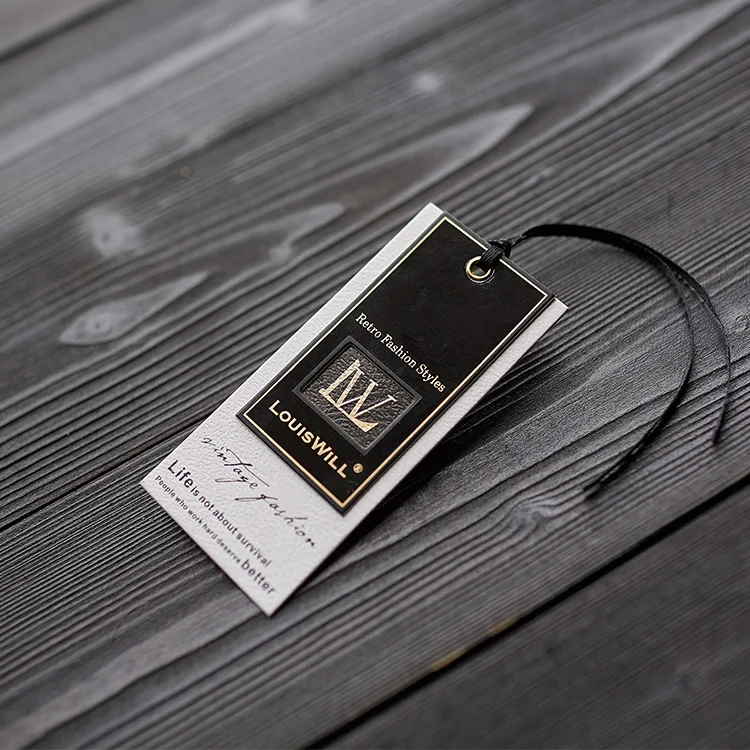 
Customized luxury garment hang tags with string white cardboard paper hang tag recycled paper hang tag for garment 