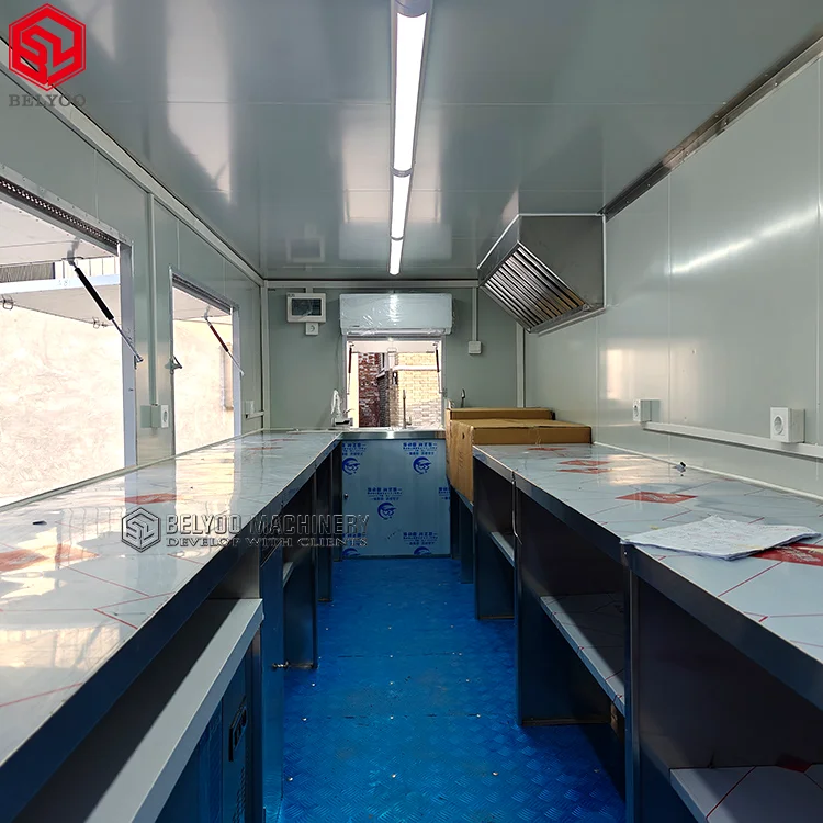 Mobile Fast Catering Concession Vending Snack Kitchen Food Trailer with Fully Equipments Cheap Price Food Dog Cart Kiosk