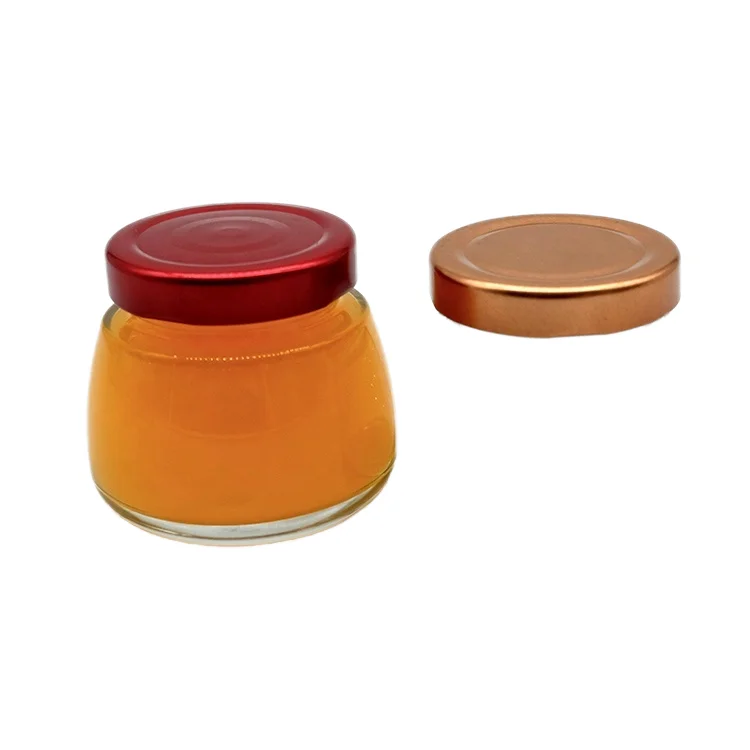 Factory Produced Wholesale Different Sizes Glass Jar 30ml 50ml 75ml 120ml Round Glass Honey Jar Metal Lid
