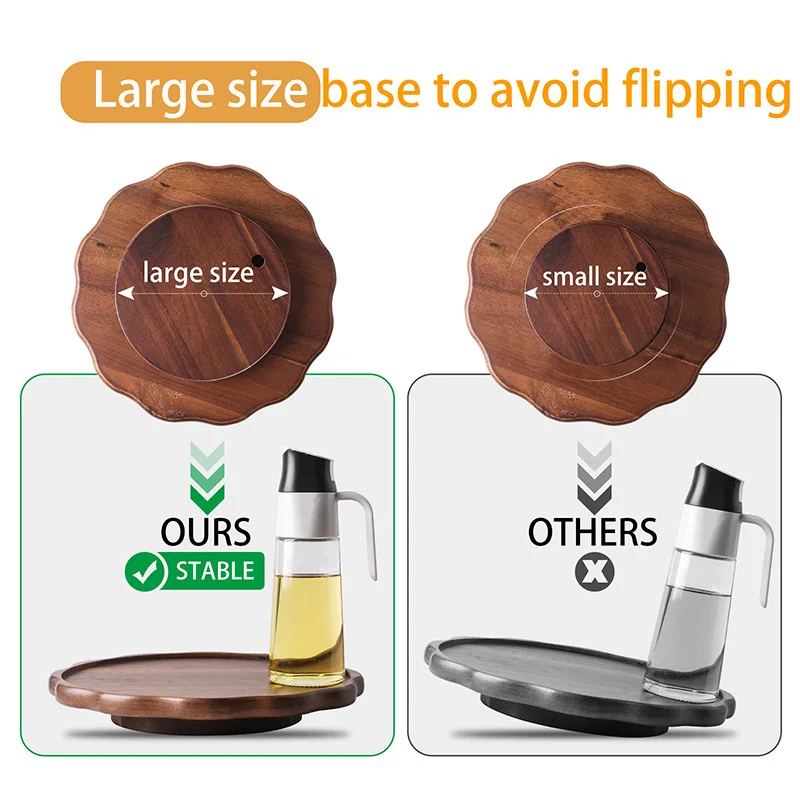 Rotating tray seasoning storage tray Amazon cross-border spot Acacia Wood