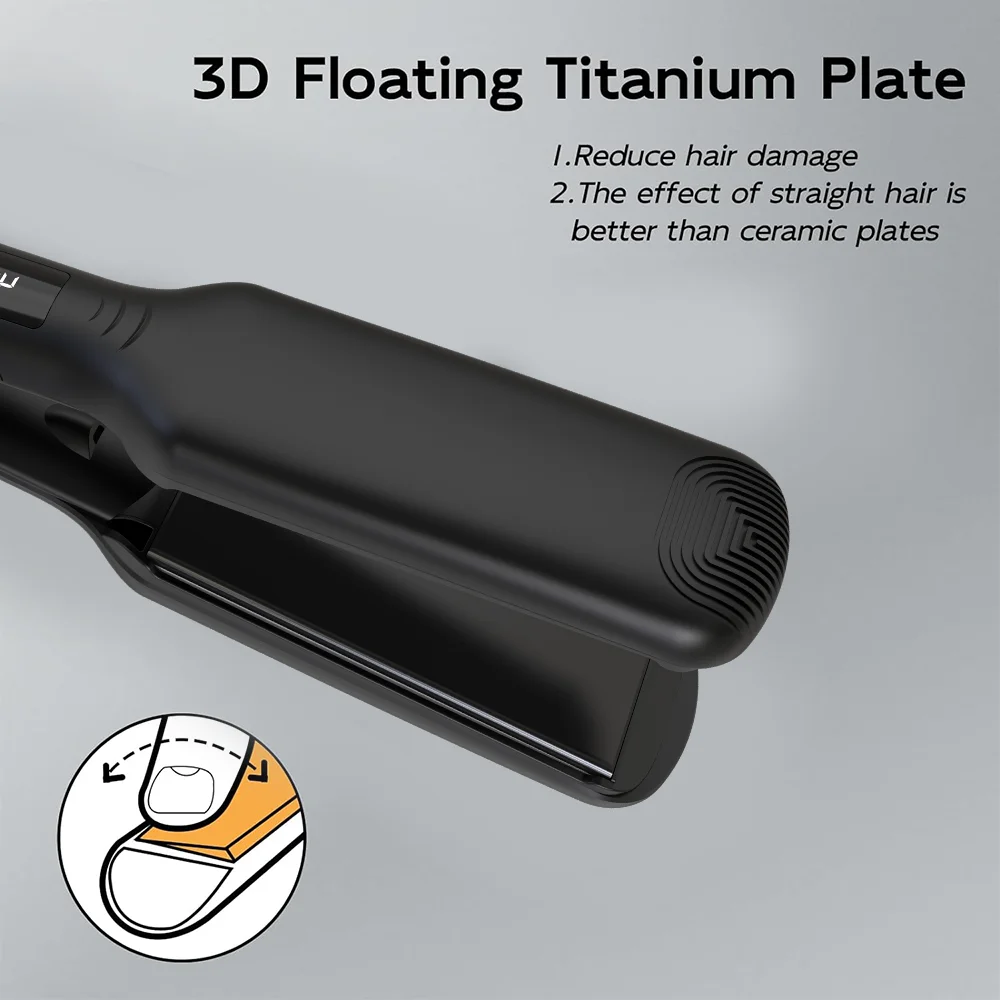 Custom Portable Titanium infrared Professional Flat iron Hair Straighteners Styling Tools 2-in-1 Flat Irons Hair Straightener