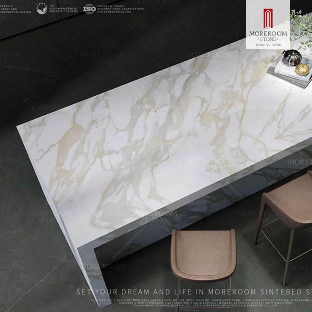 Luxury Full Body Royal Gold Sintered Stone Bookmatch For Tv Wall Background