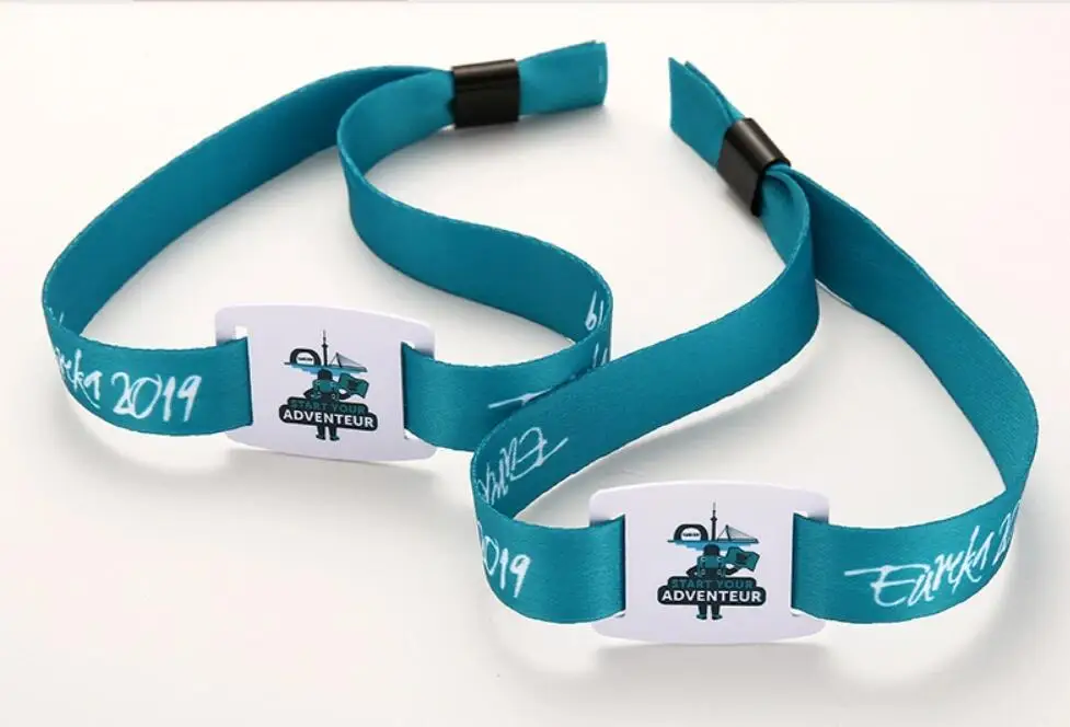 New Arrival  Custom Design Polyester Print 13.56Mhz Mifare Flexible  RFID Sublimation Wristband With RFID Hard PVC Tag