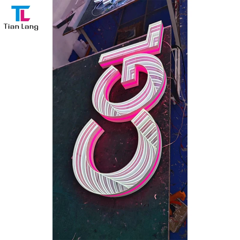 Personalized led Acrylic Mirror Infinity Letter Sign 3D Open Sign For Shop LOGO Sign
