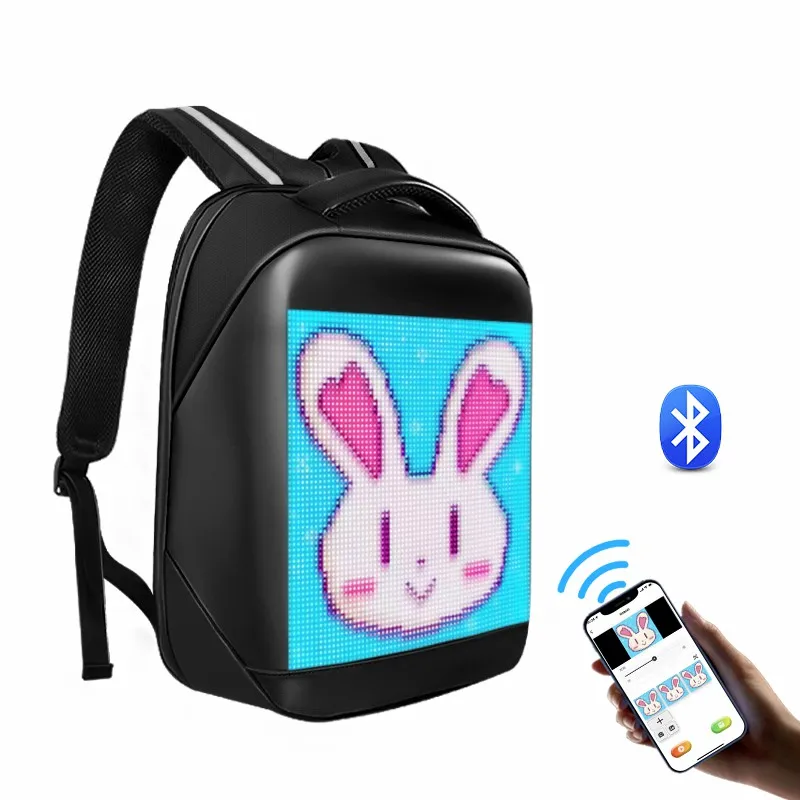 School LED Backpack Luminous Led Dynamic Backpack Portable LED Computer Backpack For Advertising Light Display