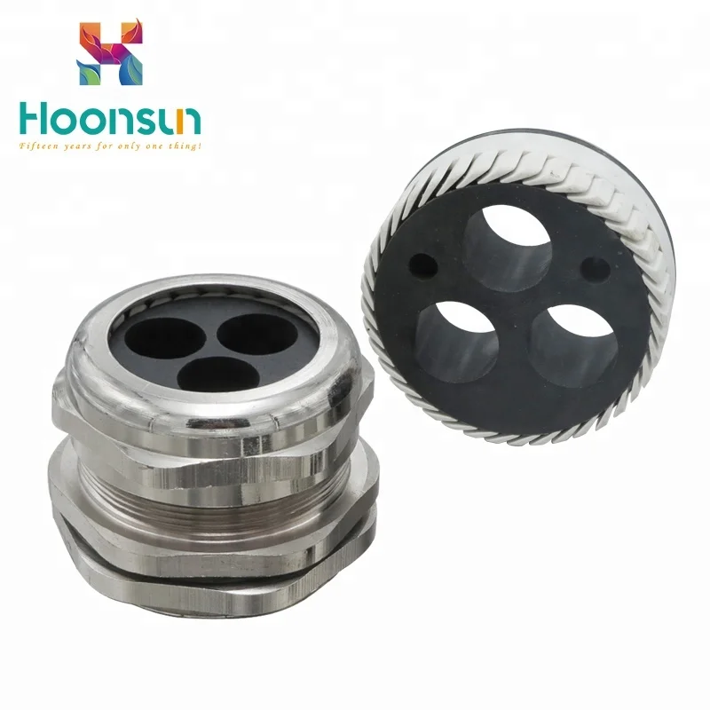 High quality hot-selling IP68 multiple entry type multi-holes metal cable gland  Waterproof Brass Cable Gland