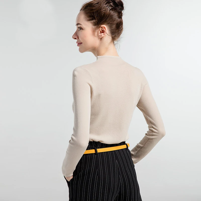 16GG Fine Wool Long Sleeve Tee Crew Neck Sweater Merino Wool Jumper