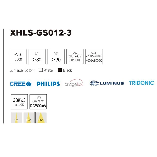 
High Quality Moving Head Led 3*30w Recessed Grille Light Housing led grille spot light 