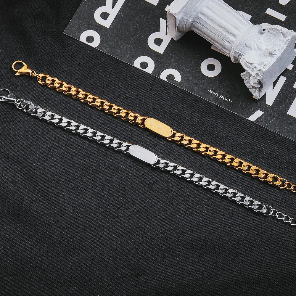 Wholesale Durable Mens Women Couple Accessories Stainless Steel Chain Bracelets cheap jewelry