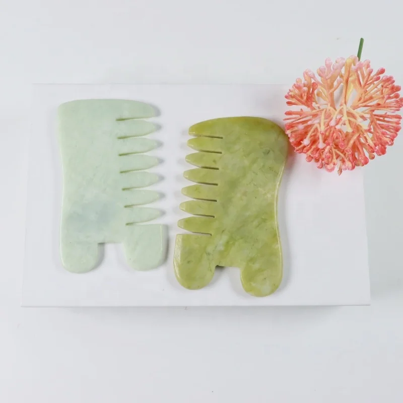 2023 jade stone scalp head massager board best natural message guasha gua sha comb