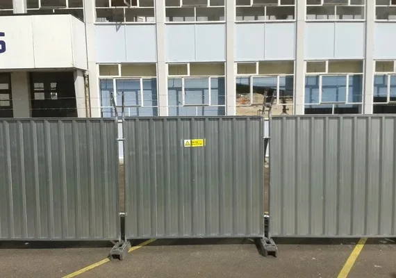 outdoor construction corrugated fence panels site steel hoarding temporary fence