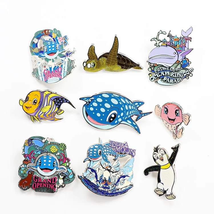 High quality theme park custom souvenir gifts soft hard enamel pins metal logo badge