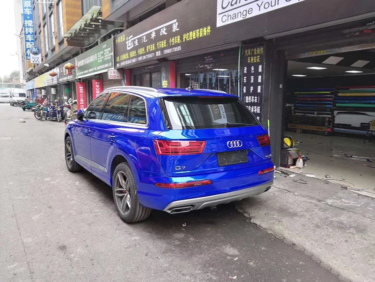 Multiple Colors 1.52*18m Pvc High Glossy Super Glitter Blue Car Bright Metal Blueberry Vinyl Wrap Sticker Film