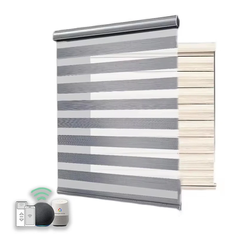 American Smart Automatic Zebra Roller Blinds Shades Day And Night Electric Motorized Zebra Blinds Indoor Use for Living Room