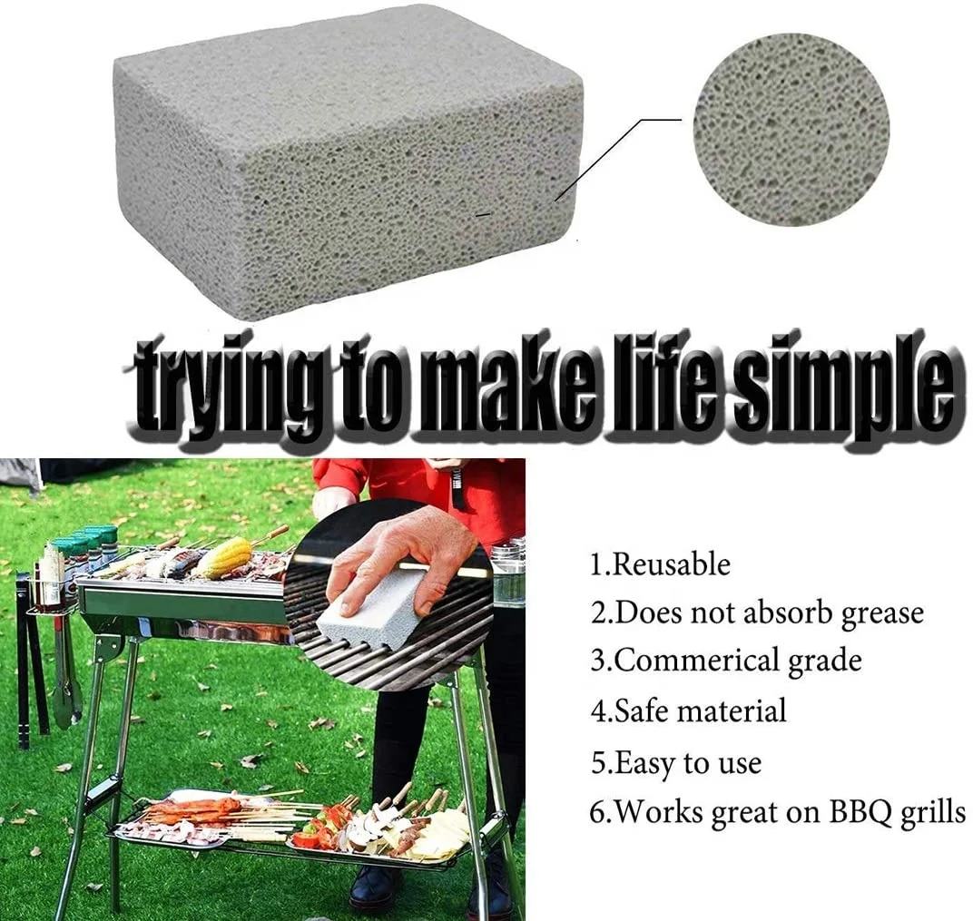 Durable Barbecue Support Grilling Net Cleaner Heat Resistant Oven Grill Mesh Cleaning Block Brick Bbq Grill Cleaning Stone Tools