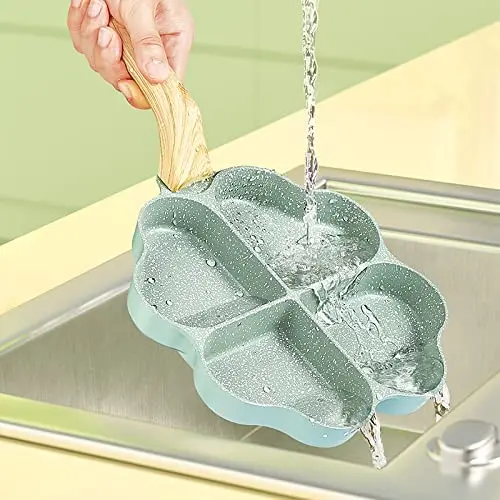 Nonstick heart-shaped egg fry pan marble coating pancake pan