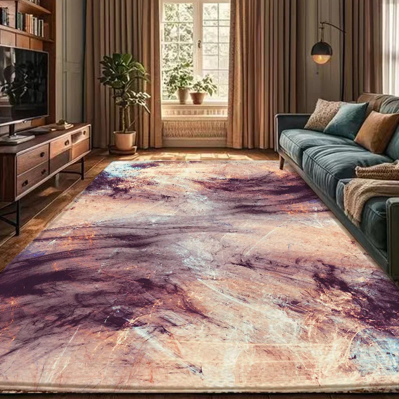 Couture Handmade Modern Style Square Carpet Vintage Print Flocked Braided Rugs for Dining Room and Door Praying Easy-Care