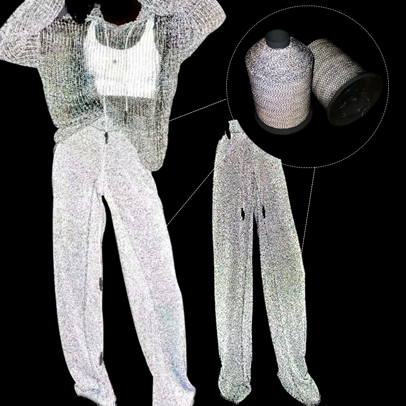 High Quality High Light Reflective Yarn Reflective Knitting Yarn Reflective Weaving Yarn for Knitting