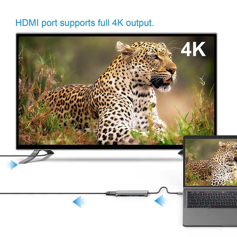 
High Quality 6 in 1 HUB Type C USB 3.1 with Type C Power Delivery Charger for Lenovo Laptop 