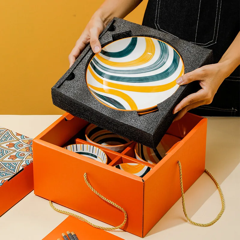 Набор керамических палочек для еды HY, в богемном стиле, подарочный набор, чаша для церемонии открытия, с ручной церемонией