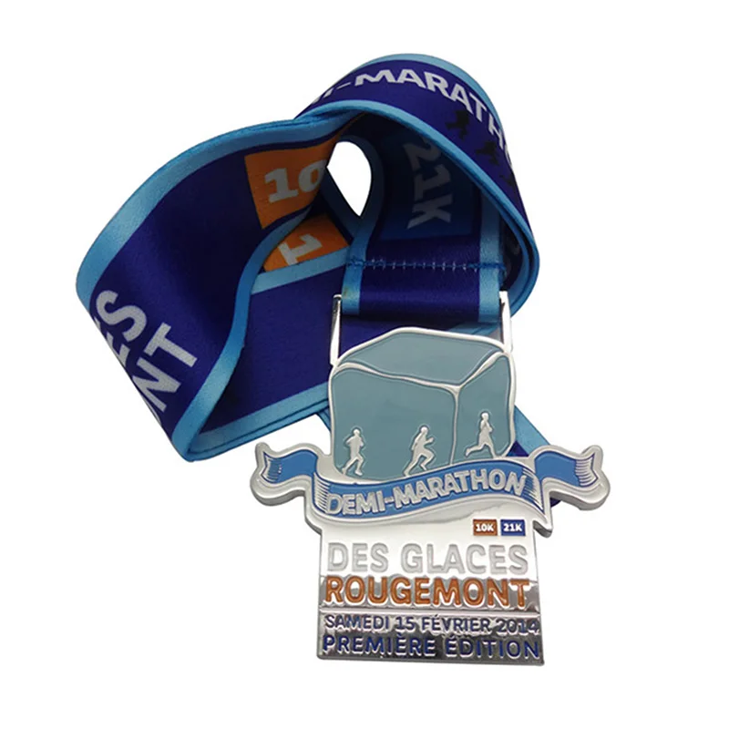 High Quality Metal Running Finisher Medal Enamel Design Logo 3D Marathon Sports Race Medal with Lanyard