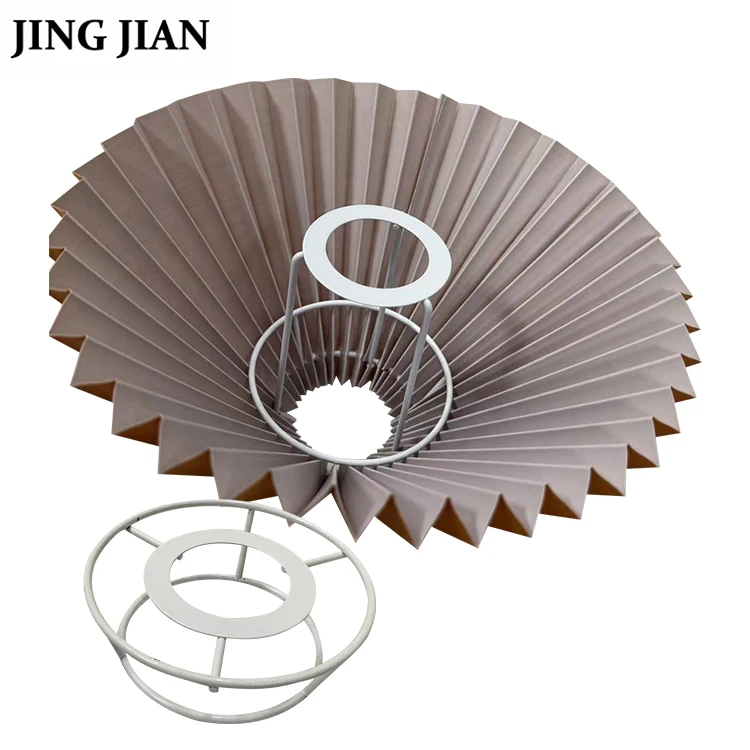 Pleated Lampshade for Table Floor and Pendant Lamp Fabric Shade Frame Ring Kit DIY Light Material
