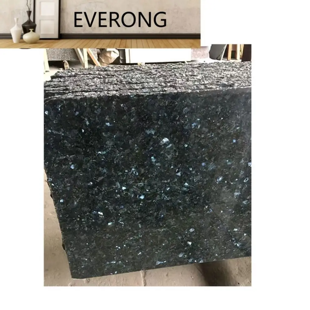 Surface Polish Flamed Granite Countertop Slab Galaxy Emerald Pearl Green Granite Stone
