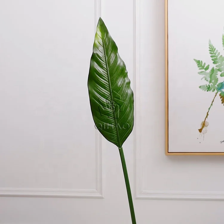 QiHao реальный на ощупь Aglaonema модема монстеллы банановый лист Гавайский искусственный веер Пальма тропическая центелла азиатские