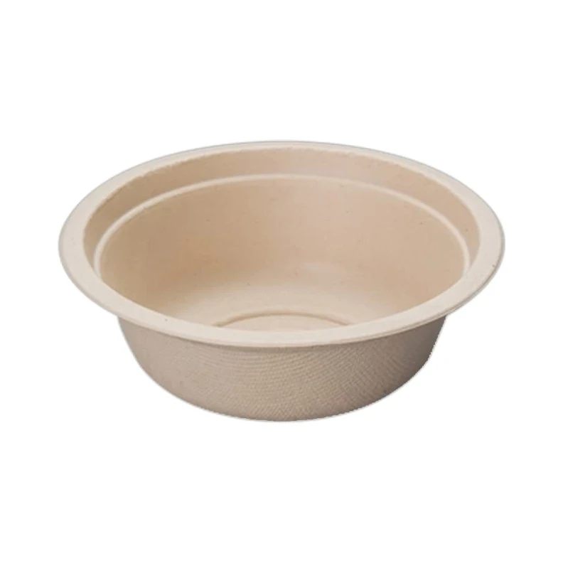 Eco friendly disposable bagasse sugarcane pulp 500ml 32oz soup salad sweet noodle rice food to go kraft paper bowls container