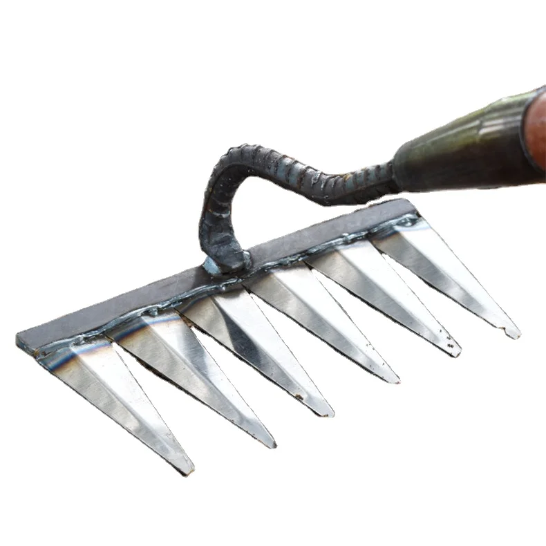 Gardening Hoe Iron Weeding Rake with Agricultural Tools Grasping Raking Loosening Soil Artifact Harrow Agricultural Tools