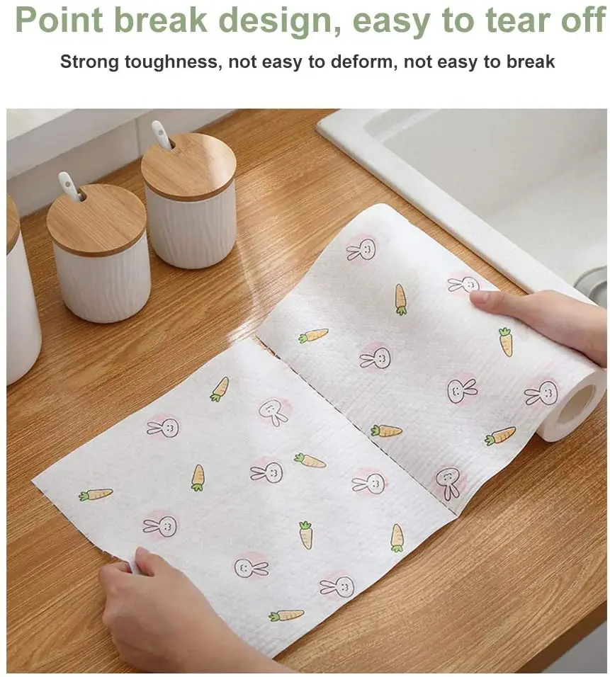 Thick lazy rag dry and wet kitchen disposable household cleaning towel dish cloth 30% PP +70% Pulp material