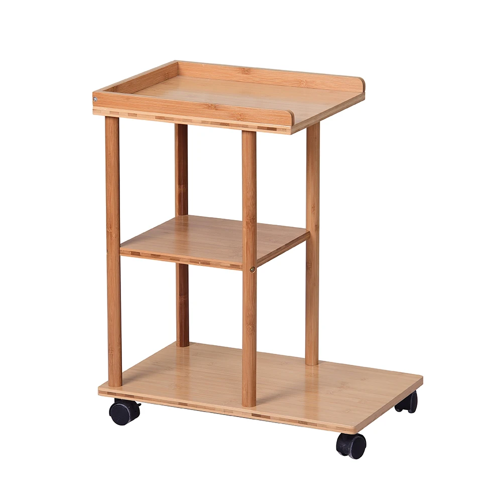 Multi Function High quality Natural bamboo Side desk commodity rack Book Magazine shelf for home