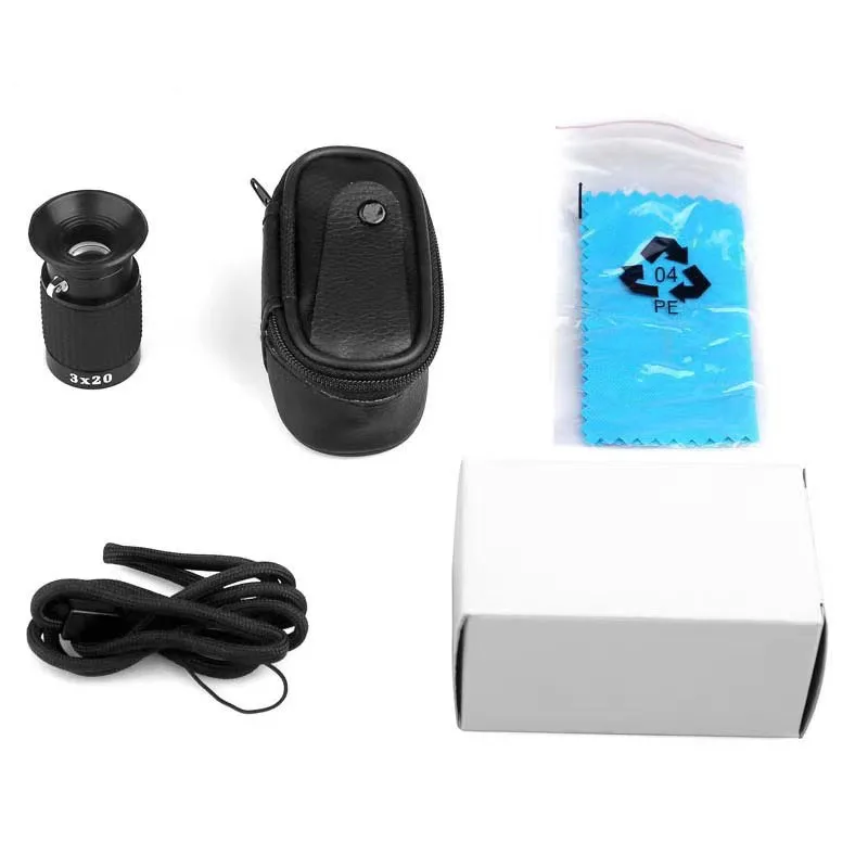 Portable 3x20 Short Focus Monocular Low Vision Aid with FMC Lens Coating Bak4 Prism Telescopes