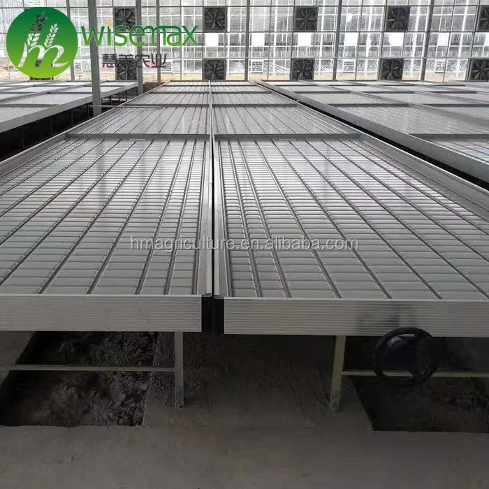 Hydroponics plastic growing table seeding bed casters rolling benches
