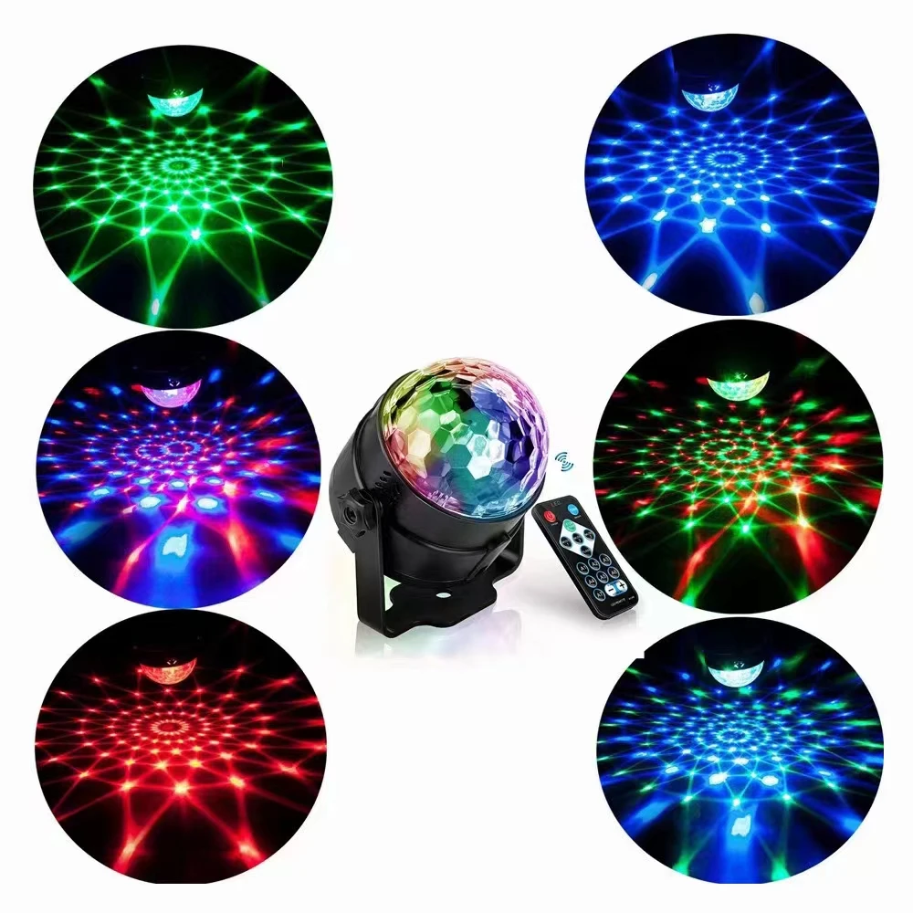 Sound Activated Rotating Disco Bar Lighting 3W RGB Led Stage  Small Magic Ball Light For Christmas Home KTV Xmas Wedding Show
