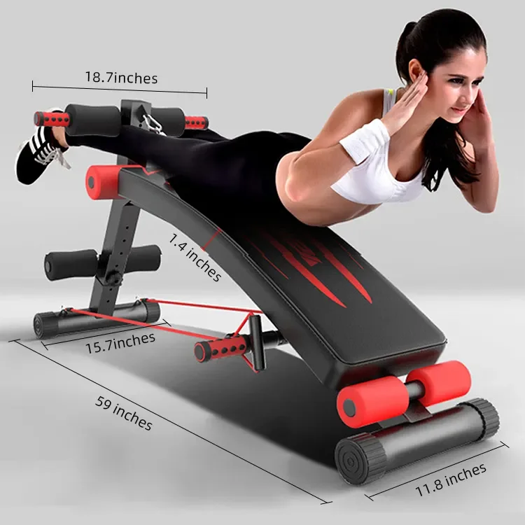 Gym Equipment Sit up Bench Muscle Exercise Ab Chair Foldable Portable Exercise Supine Board Carton Unisex Indoor 2pcs