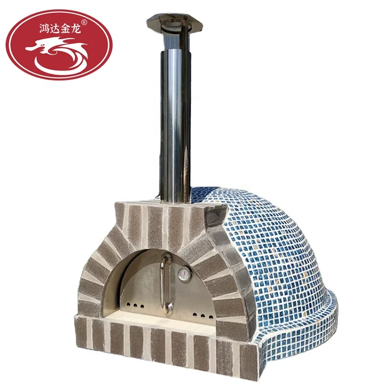 rotating big size wood fired pizza oven building material copper color commercial outdoor pizza oven for sale