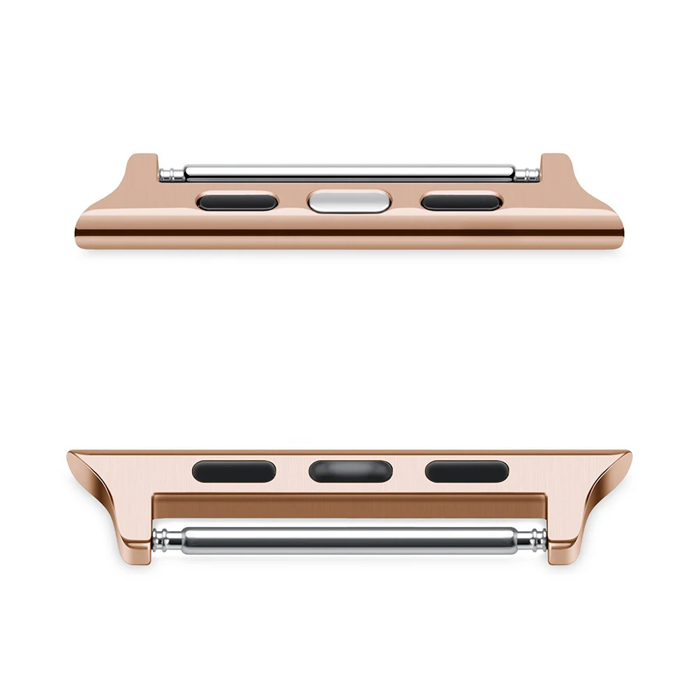 Chinber Rose Gold Metal Clasp Watch Strap Connector Spring Bar Adapter for Apple iWatch Band