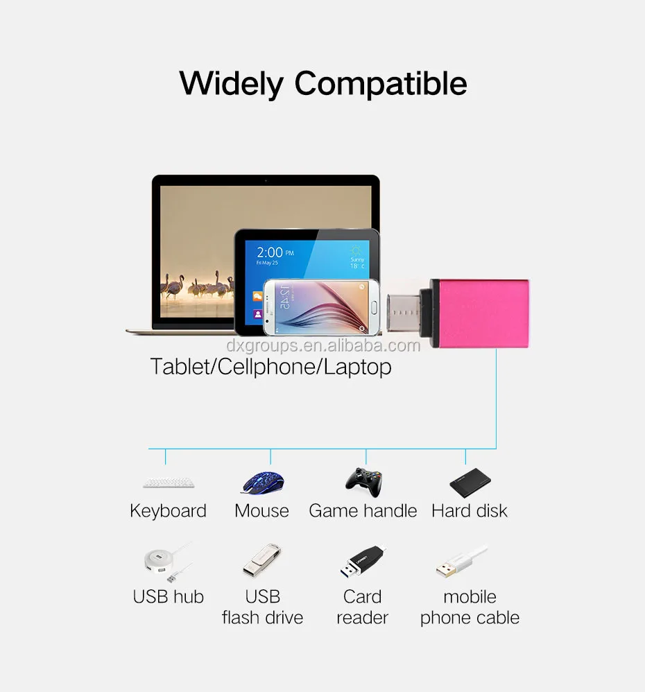  USB 3.0 Female to USB-C 3.1 Type C Male OTG Data Converter Adapter For