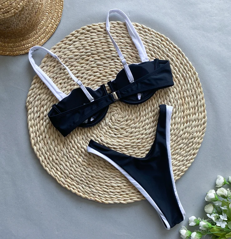 New STOCK Patchwork Underwire Swimsuit Beachwear Sexy Lady Micro Brazilian Bikini