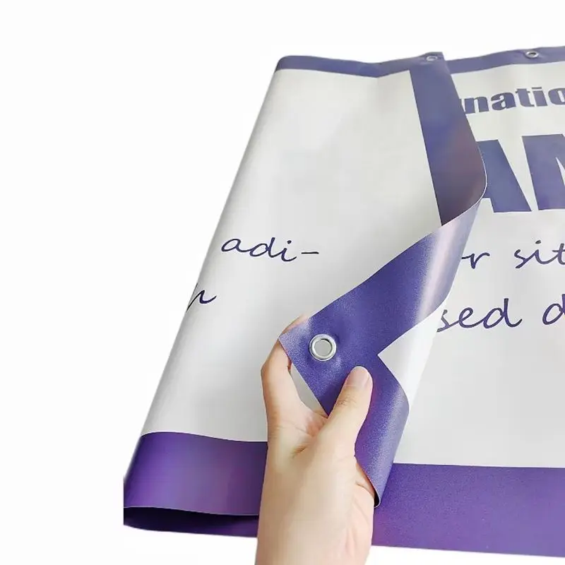 Custom logo advertising banner waterproof outdoor vinyl double side advertising printing banner