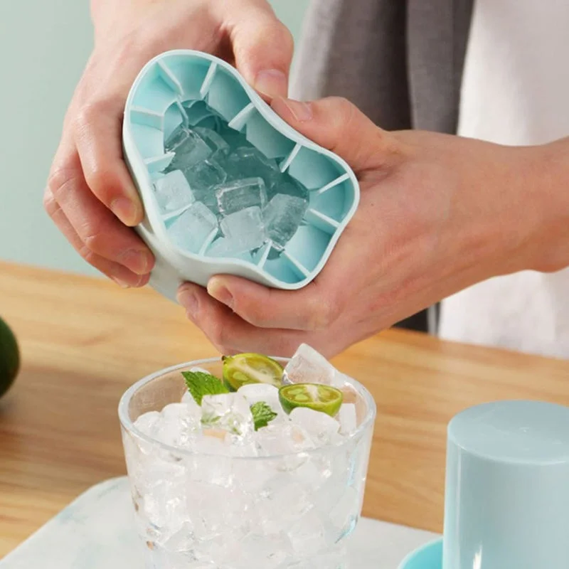 Decompress Ice Lattice Press-type Easy-release Ice Cup 3D Mold Cubes Maker Silicone Ice Cube Cylinder Mold Opp Bag or Color Box